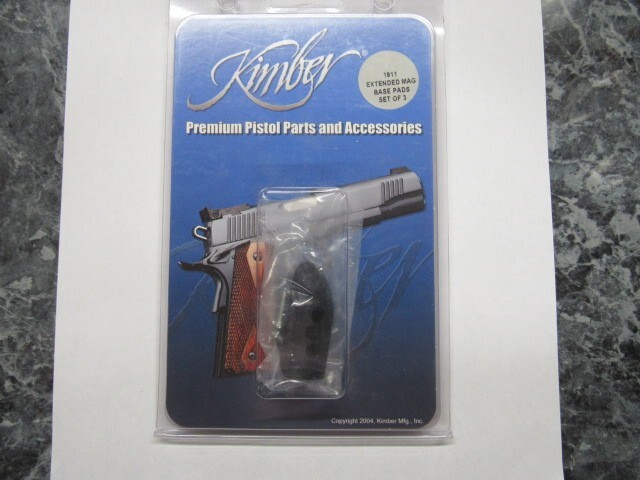 Kimber 1911 Extended Magazine Base Pads 3-Piece Set 4100300 Factory Original