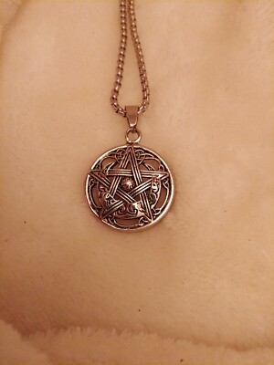 Celtic Star Necklace Moon Wiccan Pagan Celestial /FREE CHAIN