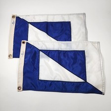 Vintage Zurich Commodore Flag Blue 12"x18" Double Sided Embroidered Switzerland