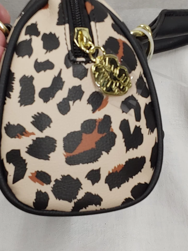 Luv Betsey By Betsey Johnson Small Leopard Print Purse With Gold Cat Face - Image 3 of 4