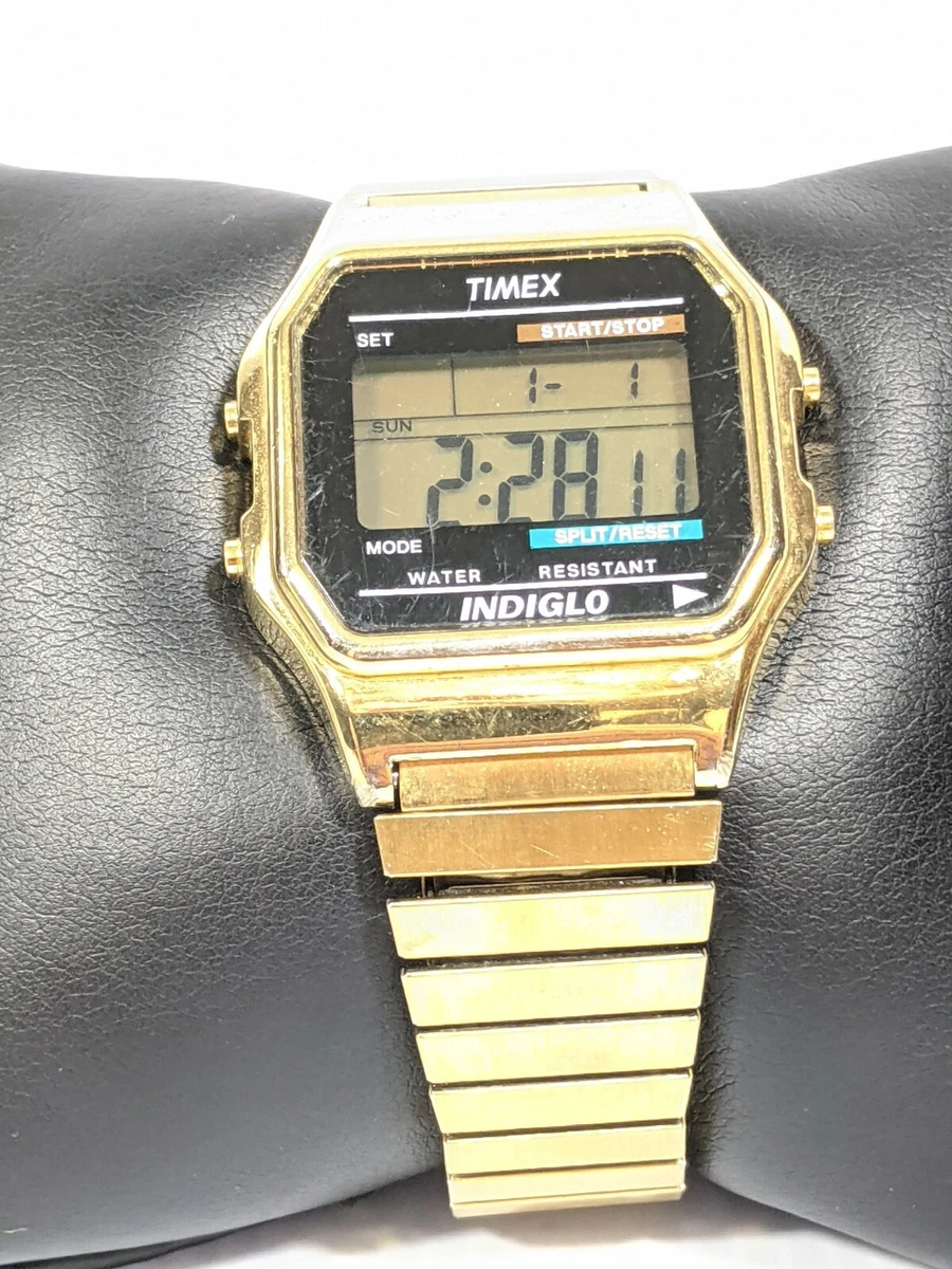 Timex gold stretch cheap band watch