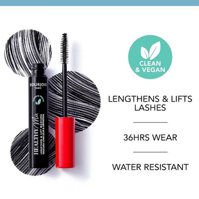 Bourjois Healthy Mix Mascara Ultra Black 7ml – Vegan, Wasserfest, Mit 99% Natürlichen Inhaltsstoffen
