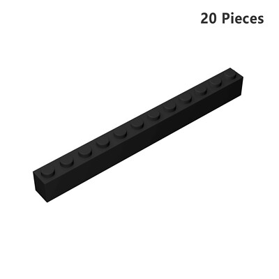 6112 Brick 1X12 Black Bricks 20 Pieces Bricks, Pieces & Parts 100% Compatible