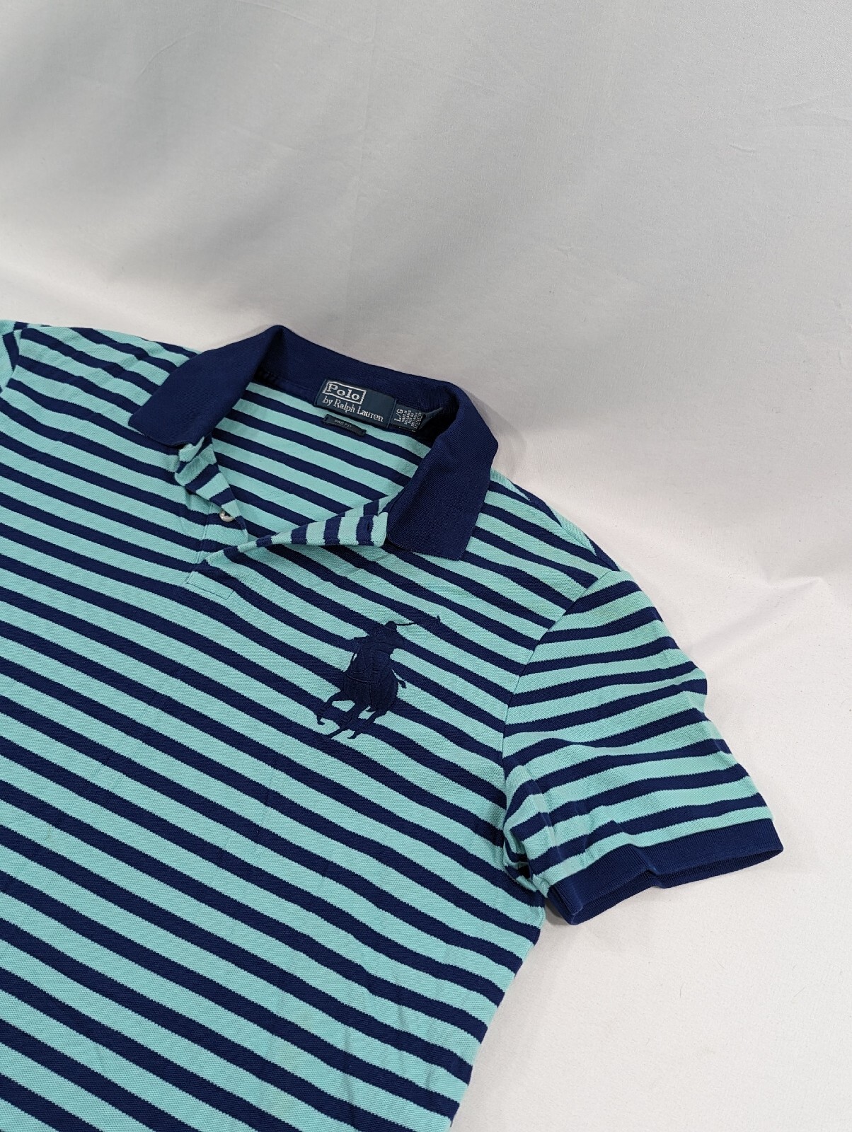 Polo vintage Ralph Lauren PRO FIT 100% cotone camicia polsino muscolare grande grande pony