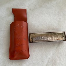 Vtg M. Hohner Herb Shriner's Hoosier Boy Harmonica in Pouch Key of C As-Is