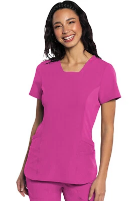 Ultra Magenta Med Couture AMP Scrub V Neck Top MC701 UTMG - Image 1 of 4