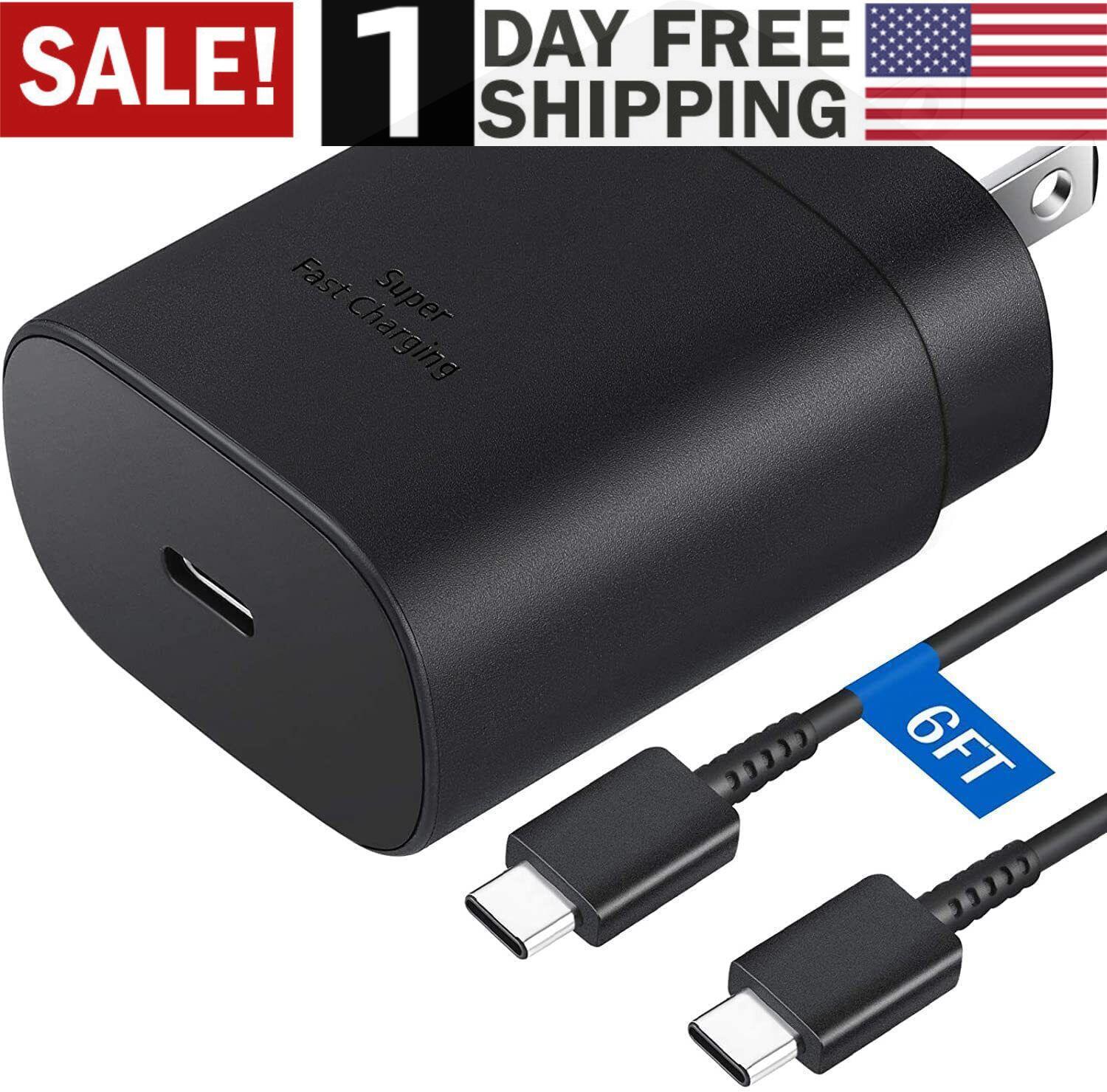 25W USB-C Fast Charger with Cable for Samsung Galaxy A20 A24 S8