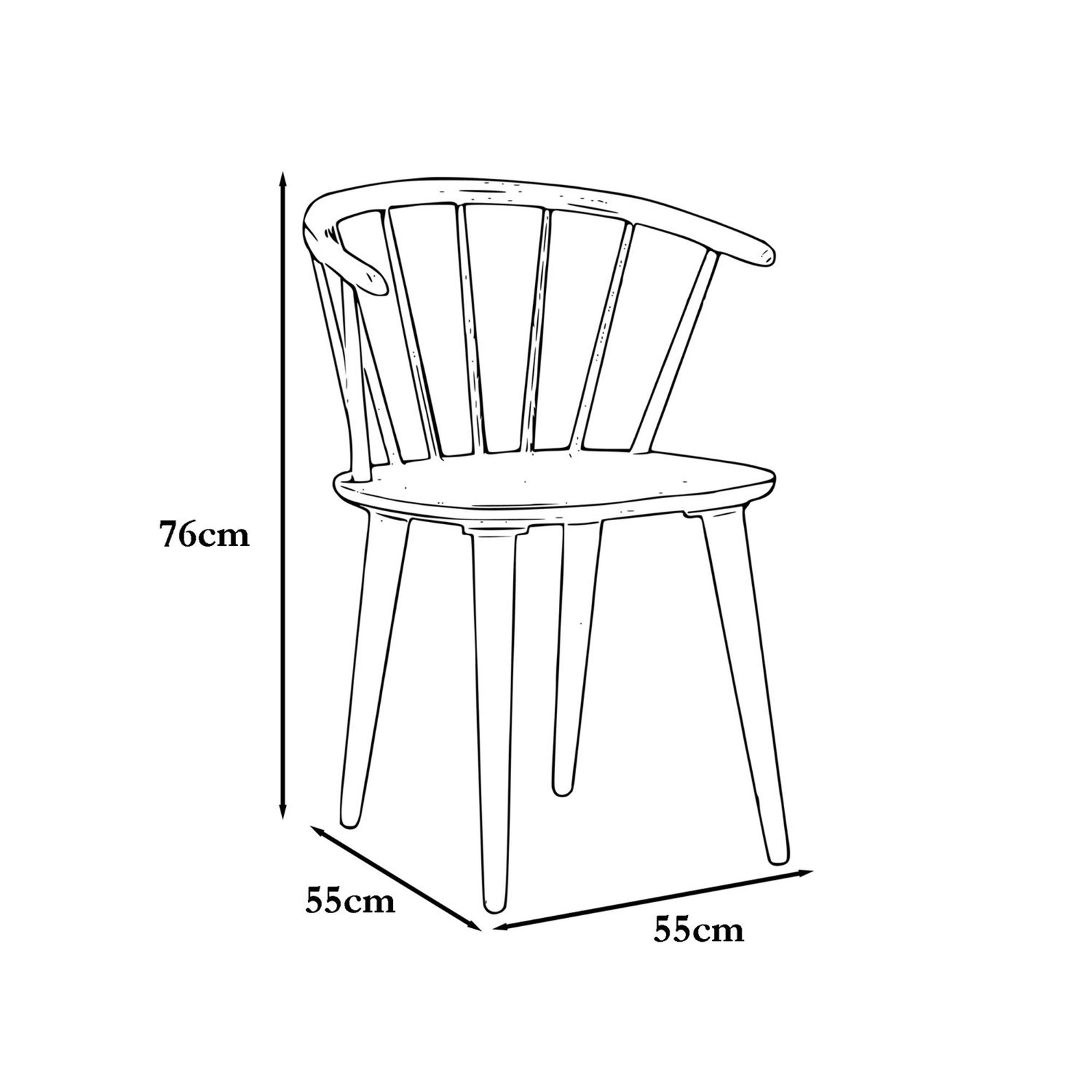 Painted Wooden Dining Chairs Kitchen Spindle Back Solid Wood Chair