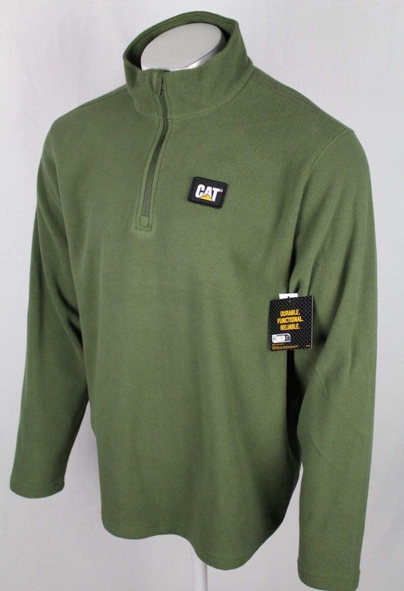CAT Caterpillar Men's Fleece Jacket 1/4 Zip Microfleece Chive