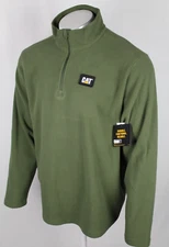 CAT Caterpillar Men's Fleece Jacket 1/4 Zip Microfleece Chive Green 1030010