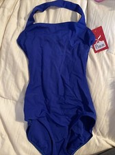NWT Capezio Halter Leotard Royal Blue Size M