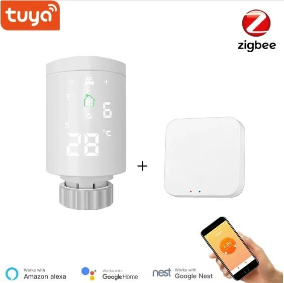Tuya Zigbee Smart Thermostat Radiator Valve TRV Programmable for  Alexa/Google UK | eBay