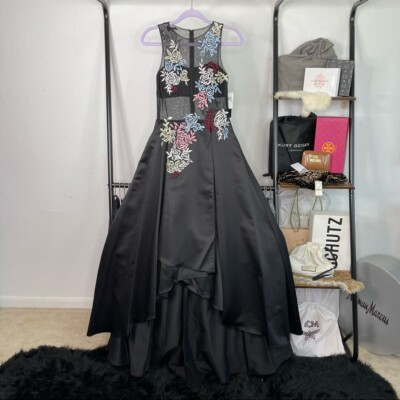 Betsy & Adam HiLow Embroidered Floral Illusion Dress | eBay Betsy & Adam HiLow Embroidered Floral Illusion Dress | eBay