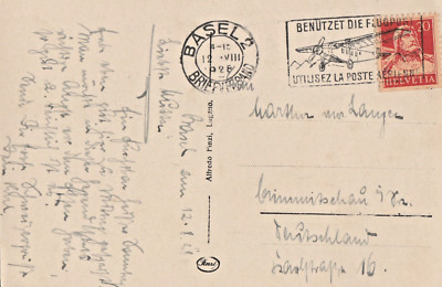 Basel 1928 Ansichtskarte verschickt nach Crimmitschau