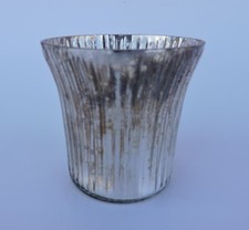 Creative Co-Op HD6497 Mercury Glass Tealight Votive Holder Antique Silver 2pk
