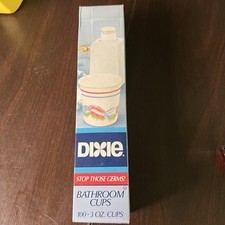 Vintage 1993 Dixie Bathroom Cups 100 - 3OZ Cups LILY PADS Design NOS Sealed Box