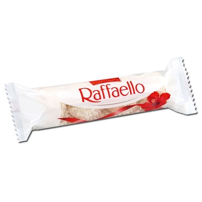 (28,75 /1kg) Ferrero Raffaello 4er Riegel, Praline, 40g Packung