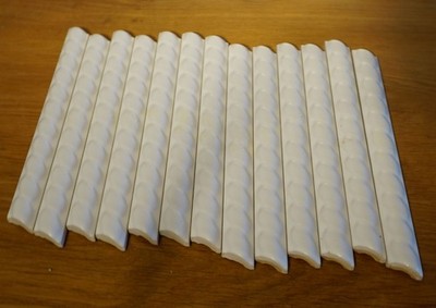 13 Glazed Ceramic Wall Tiles  - 200 x 20 x 5mm White Listello Rope Liner