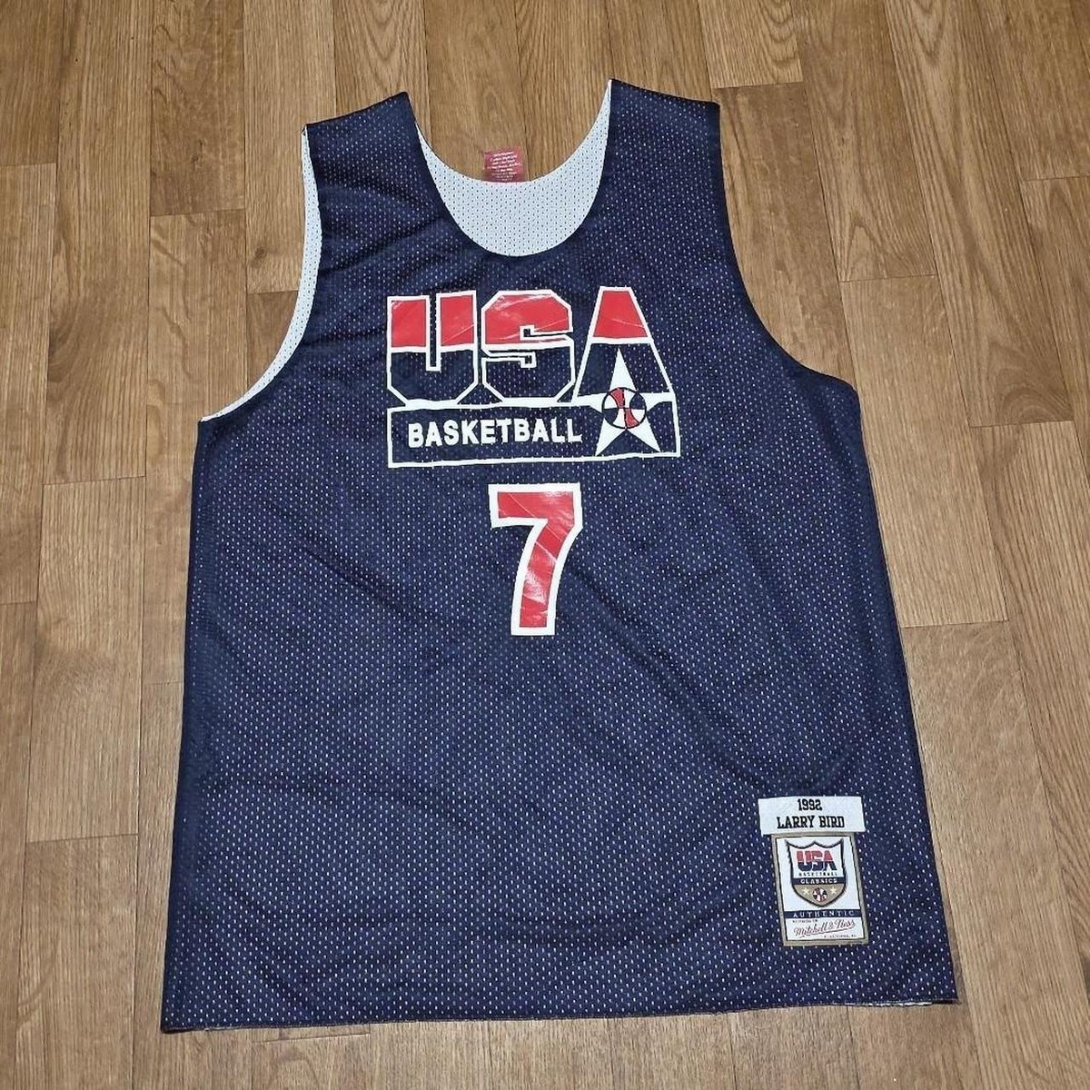 Larry Bird 1992 Dream Team Reversible Blue/White Mitchell & Ness