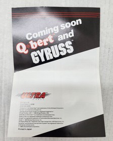 Ultra Nes Insert ULT-NES-US Q*Bert & Gyruss