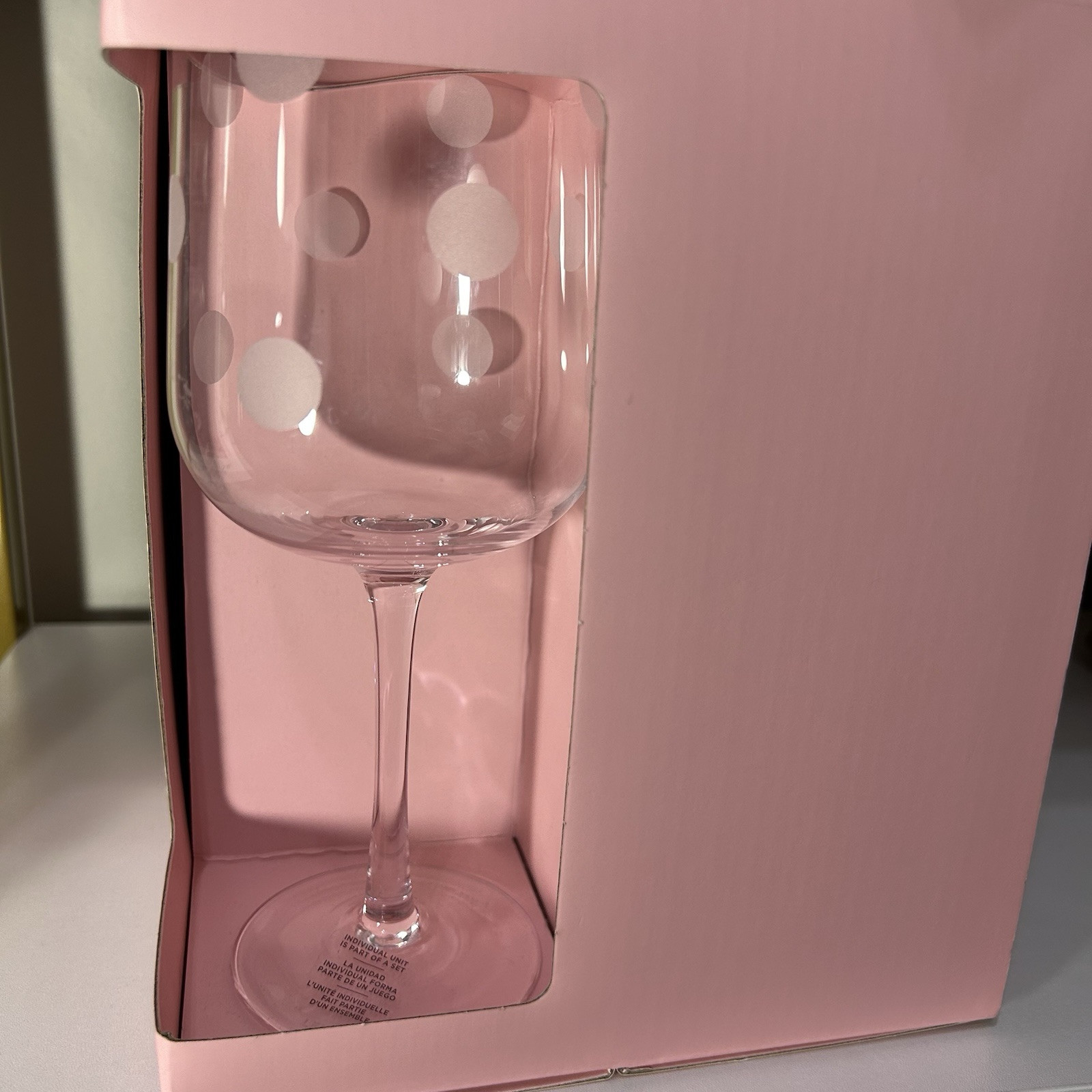Kate Spade Pearl Etched Wine Glasses Set of 4 by Lenox New in Box  