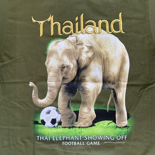 Thailand Elephant Showing Off Soccer Game grün T-Shirt Gr. L Joligolf - Bild 2 von 7