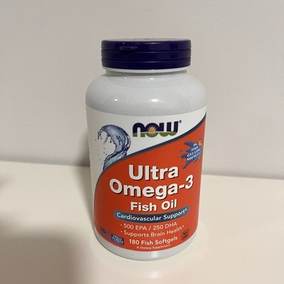 NOW FOODS Ultra Omega 3-D Fish Gelatin 180 Fish Softgels Exp2027