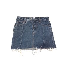 Abercrombie  Fitch Zoe Natural Rise Vintage A-Line Denim Mini Skirt Blue 26 2