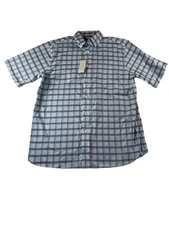Daniel Cremieux Mens Medium Signature Collection Button Up Shirt Blue Checkered