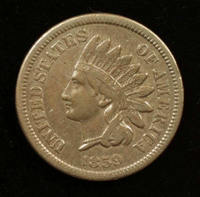 1859 Indian Head Cent 1C First Year Issue VF Raw (#SLC00444)