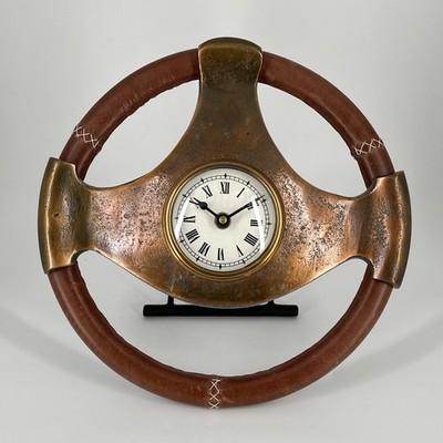 Vintage Lenkrad-Uhr Steering Wheel Clock Automobilia Oldtimer Deko 26 cm