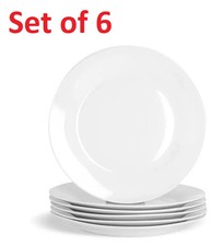 OFTAST Pure White Dinner Serving Plate Kitchen Crockery Set 25cm Plates Set of 6