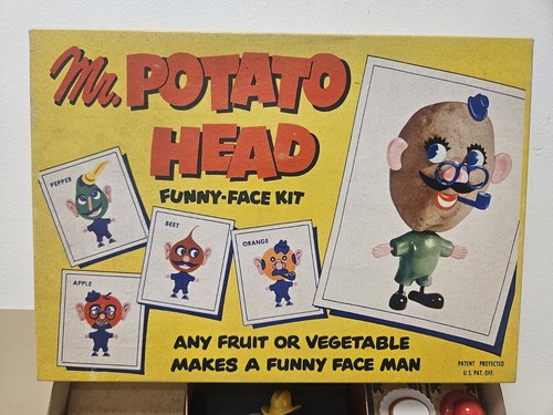 Mr. anni 50 Testa di Patata Funny Face Kit Giocattolo in Scatola Originale n. 2000 Hassenfeld Mrs - Foto 3 di 18