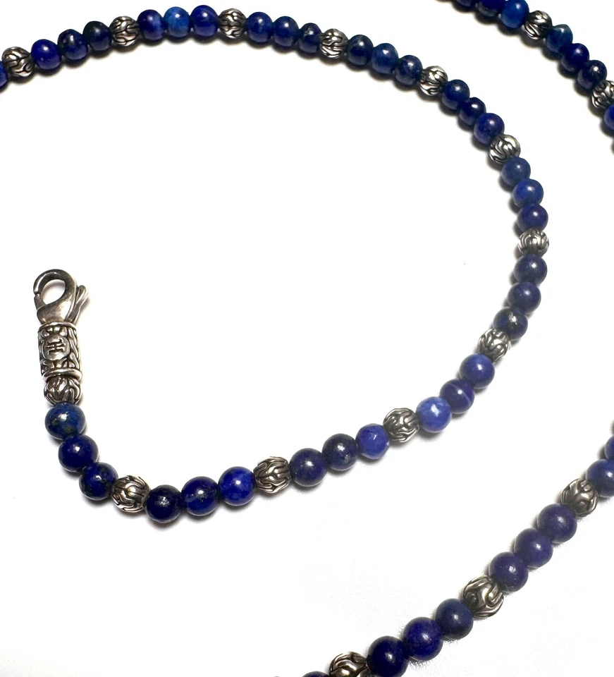 John Hardy Sterling Silver Classic Chain Lapis Lazuli Beaded Necklace - 20-24" - Image 4 of 4