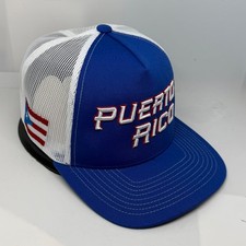 PUERTO RICO BASEBALL 3-D EMBROIDERED - PR FLAG AT SIDE TRUCKER SNAPBACK HAT