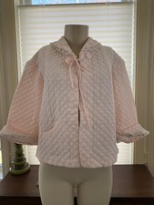 Gorgeous Vintage 60's Barbizon Dainty Puff' Quilted Bed Jacket Size S - Pink