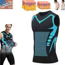Men Compression Shirt Version Ionic Shaping Sleeveless Vest Sport Tank Top S-2XL