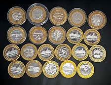 Bi-Metal Silver Casino Token Lot (21) Casino Tokens