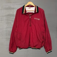 Vintage Nike Windbreaker Pullover Maroon Red Gold Quarter Zip Jacket 90s Large