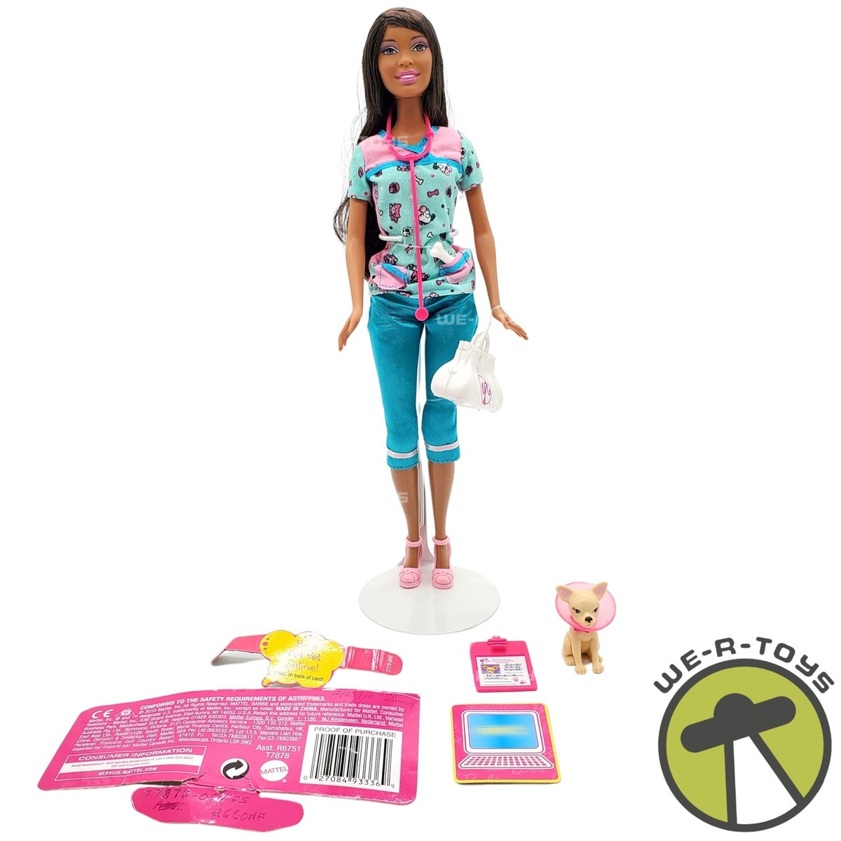 I Can Be Anything Pet Vet Barbie Doll African American 2010 Mattel