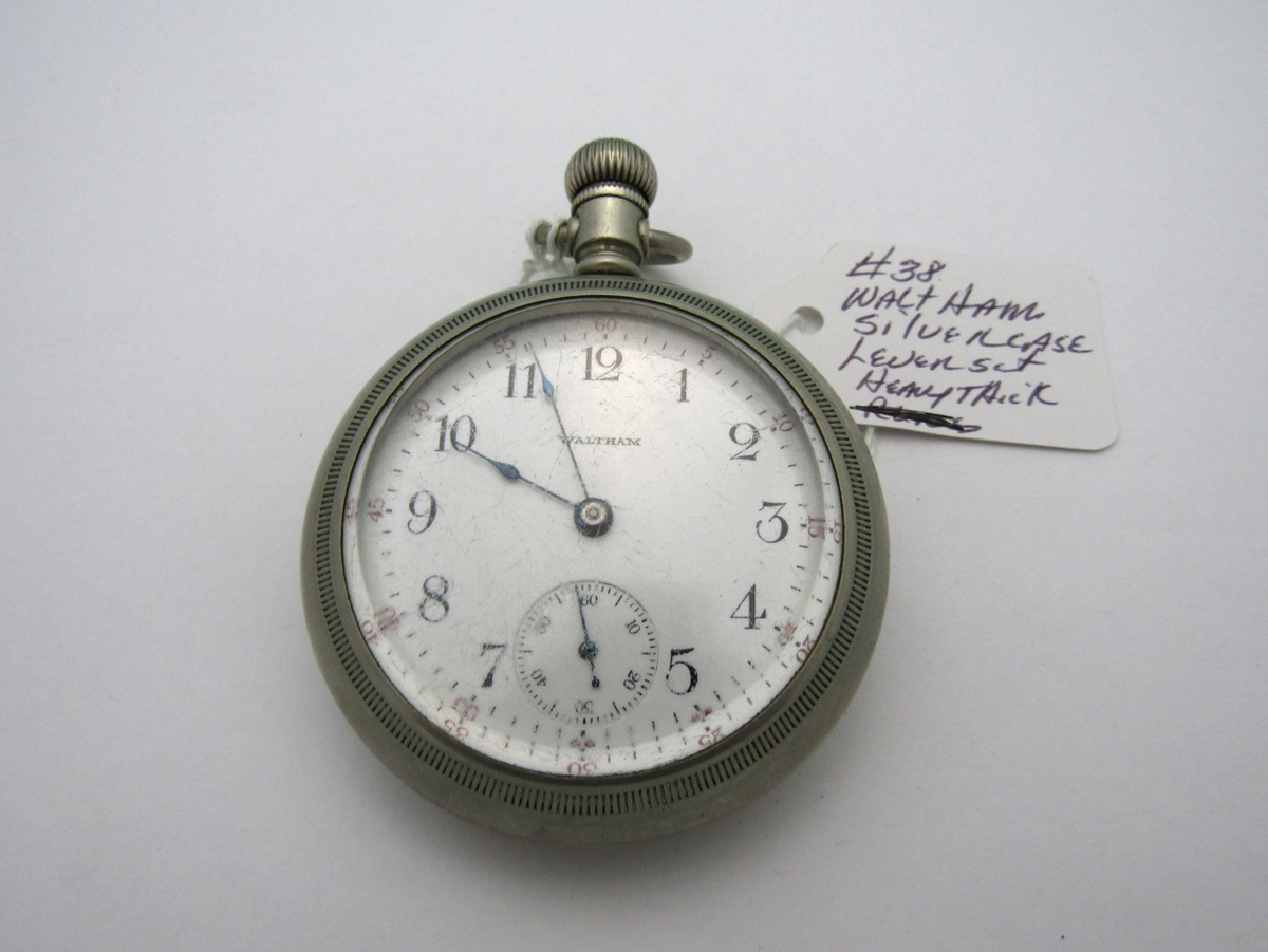 Antique Waltham Silver Case Pocket Watch 133.8 Grams (As Is). Z289
