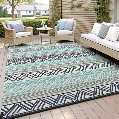 Outdoor Rug Carpet Waterproof-Patio Rug Mat 5x8 Reversible RV Outdoor Camping...