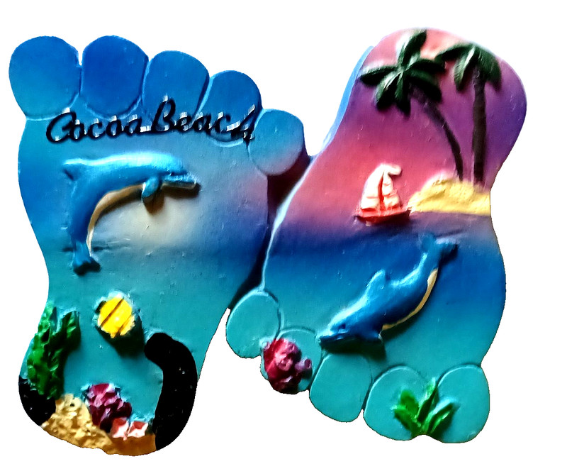 COCOA BEACH Florida Chunky 3D MAGNET Blue Multi Colorful Free Ship