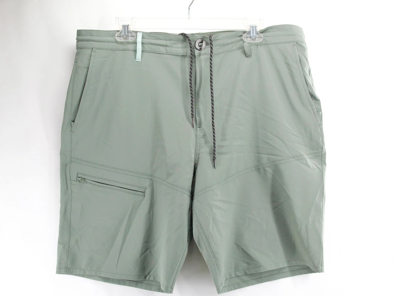 Jetty Mens 38 Green Drawstring Shorts 9" Length Pockets Performance Casual