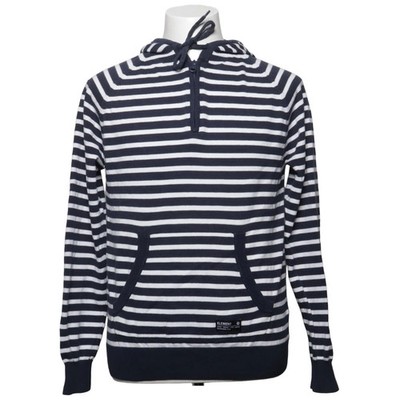 Element, Kapuzenpullover, Größe: M, Blau/Weiß, Baumwolle, Streifen, Herren #XdY