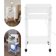3-tier Acrylic Printer Stand, 44.09lbs Load Printer Stand with a Drawer Wheels