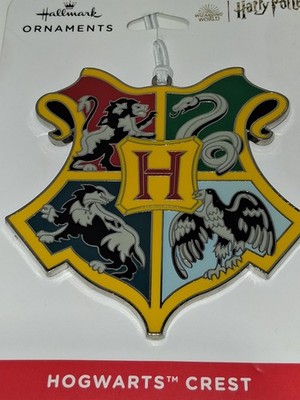 Harry Potter Hogwarts Crest - Flat Metal Ornament  Halmark New Not In Box