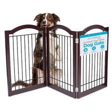 Internet's Best BRD10938 Wire Dog Gate with Arched Top 3 Panel 30" Tall Espresso