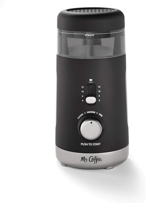 Mr. Coffee Automatic Grinder with 5 Presets, 12 Cup Capacity, Black 