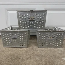 Vintage Lyon Steel Locker Basket Gym Pool Storage Organizer w/ Number Tag READ